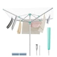 thumbnail image 2 of Séchoir Rétractable pour Parasols d'Extérieur – Hauteur Ajustable, Corde à Linge de 164 Pi pour 5 Brassées, Argent et Vert., 2 of 8