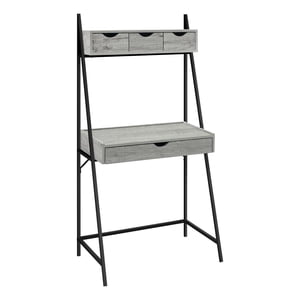 Monarch Specialties Bureau d'ordinateur, Bureau à la maison, Ordinateur portable, Leaning, Tiroirs de rangement, 32"l, Travail, Métal, Stratifié, Gris, Noir, Contemporain, Moderne