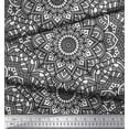 thumbnail image 2 of Soimoi Polyester Crepe Fabric Mandala Kaleidoscope Printed Fabric 1 Yard 42 Inch Wide, 2 of 3