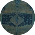 thumbnail image 1 of Ahgly Company Tapis d'Intérieur Ronds Abstraits Vert Sarcelle Profond, Tapis de Zone Abstraits, 3 Pieds Rond, 1 of 6