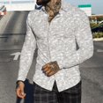 thumbnail image 2 of Hommes Automne Hiver Revers à Poitrine Pleine Impression Plage Chemise à Manches Longues, 2 of 6
