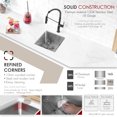 thumbnail image 3 of Stylish Undermount 15" Stainless Steel Single Bowl Kitchen Sink with Grid & Strainer S-317G, 3 of 11