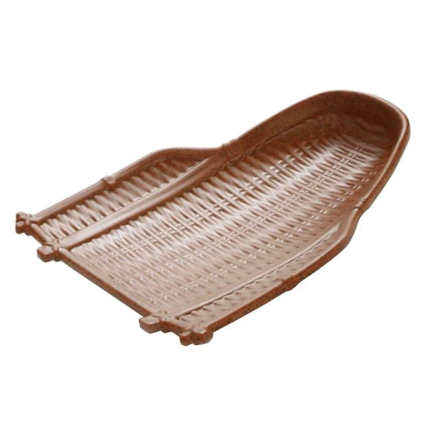 GUOOL Vintage Melamine Knitting Plate Straw Container Kitchen Fruit Tray Multi Brown Brown 30cm