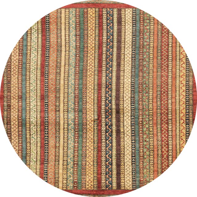 Ahgly Company Tapis d'Intérieur Ronds Abstraits Métalliques Dorés, Tapis de Zone Abstraits, 3 Pieds Rond