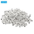 thumbnail image 3 of Unique Bargains Cord End Caps, 100Pcs 3.5x8.5mm Metal Spring Coil End Tips Crimp Terminators Caps Silver White, 3 of 5