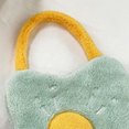 thumbnail image 3 of Towel Double Layer Coral Fleece Flower Shape Strong Absorption Ability Soft Hanging Hand Towel Light Green, 3 of 6