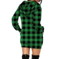 thumbnail image 4 of Bellella Robe Chandail en Molleton Femme Midi Longue à Capuche à Carreaux Manches Décontractées Automne Vert 2TG, 4 of 6