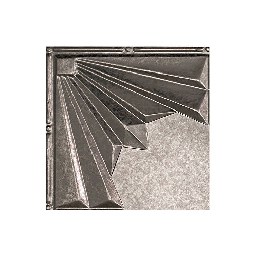 Fasade Easy Installation Art Deco Galvanized Steel Glue Up Ceiling Tile/ Ceiling Panel (12" X 12" Sample)