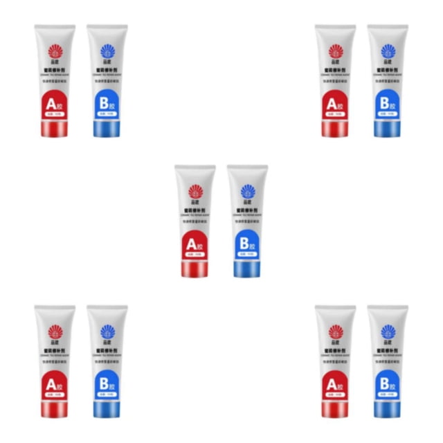 Maytalsory Effective 2x Tile Repair Agent for Ceramic Hole Repair in Shower and Kitchen Light Gray 50ml 5Set