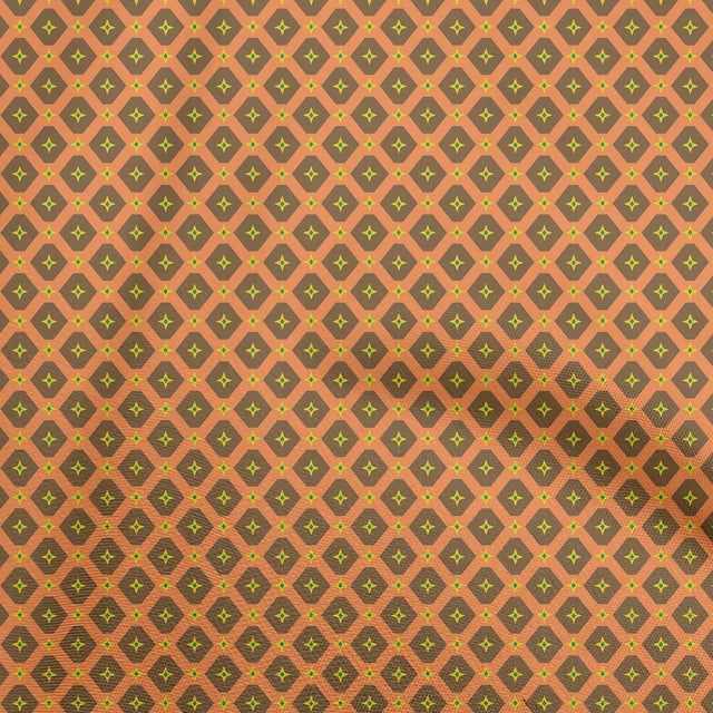 oneOone Rayon Orange Fabric Geometric Fabric For Sewing Printed Craft Fabric By The Yard 56 Inch Wide
