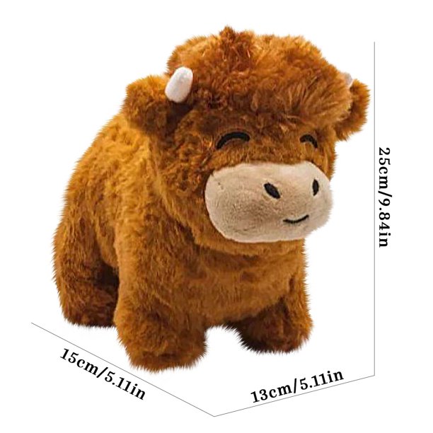 ALKNOT Doudou de vache - Peluche de vache des Highland - Jouet en peluche - Cadeau pour garçons et filles (blanc, 45 cm