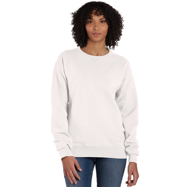 Hanes Mens Big ComfortWash Garment Dyed Fleece Sweatshirt, S, Parchment