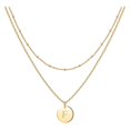 thumbnail image 1 of SIfdSeng Women's Fashion Heart Letter Necklace 26 Letters Circular Double Layer Neck Chain, 1 of 5