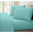 thumbnail image 1 of 1200 Thread Count 100% Cotton Solid Sheet Set (California King, Aqua), 1 of 3