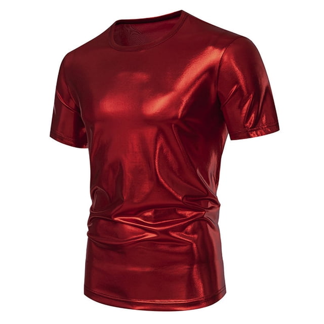 LUOGENLI T-shirts pour Homme pour Hommes Mode Masculine Tendance Fête Scène Brillant à Manches Courtes Col Rond T-Shirt pour Homme 4xlt T-shirts pour Hommes T-shirts Graphiques Pâques Rouge TG