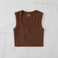 thumbnail image 1 of LYMAYTER Women's Square Collar Tank Summer Tight Ribbed Crop Tops Casual Basic Shirt for S-L, 1 of 10