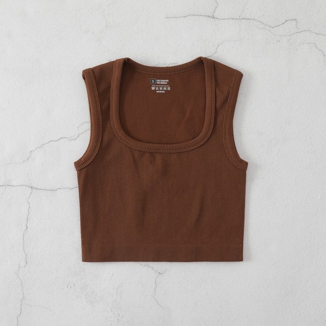 LYMAYTER Women's Square Collar Tank Summer Tight Ribbed Crop Tops Casual Basic Shirt for S-L