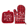 thumbnail image 1 of WHEANG Christmas Baking Heat Gloves Christmas Oven Microwave Gloves Mat Set Cotton Potholder Machine Washable Microwave Oven Mitts Heat Proof Pads For Kitchen Baking, 1 of 8