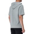 thumbnail image 3 of INSPIRE CHIC Men's Short Sleeve Hoodies Solid Color Zip Up Jackets with Hood M Gray, 3 of 7