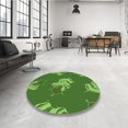 thumbnail image 4 of Ahgly Tapis Rond Lavable en Machine Intérieur Transitionnel Vert Pois, 5 Pieds Rond, 4 of 7