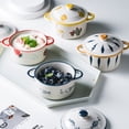 thumbnail image 4 of mmirethe Ceramics Colorful Ceramic Bowls Set For Vibrant Table Settings Versatile Ceramic Bowl With Lid Vertical Grain, 4 of 6