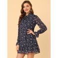 thumbnail image 3 of INSPIRE CHIC Women's Ruffle Tie Neck Casual Loose Shift Floral Dress, 3 of 5