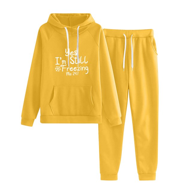 Birdeem Women's Casual Solid Hooded Drawstring Loose Long Sleeve Sweatshirt Tops and Long Pants Set Suits