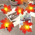 thumbnail image 4 of WLOELOEW Thanksgiving Red Maple Leaf Led String Lights Usb Powered 6 Meters 40 Lights Plastic Autumn Festival String Light For Indoor Outdoor G, 4 of 9