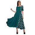 thumbnail image 2 of Moomaya Robe Midi en Viscose à Manches Courtes Imprimée Style Santoon à Taille à Cordon pour Femmes, 2 of 4