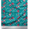 thumbnail image 1 of Soimoi Tissu Crêpe Polyester Feuilles, & Imprimés Floraux Roses au Mètre 42 Pouces de Large, 1 of 3
