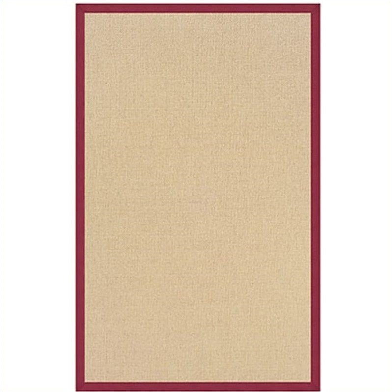 Linon Athena Cotton Rug in Natural and Red-2'6" x 8'