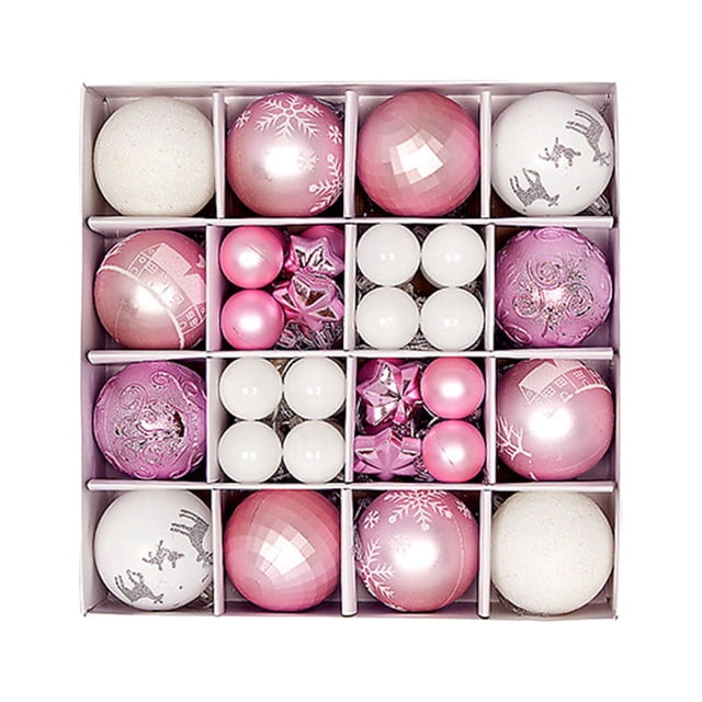 Pisexur Christmas Balls Ornaments for Xmas Tree, 44Pcs Shatterproof Christmas Tree Decorations, Tree Hanging Balls Christmas Balls Ornaments Set for Party Wedding Decoration