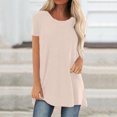 thumbnail image 5 of AherBiu Hauts d'Été pour Femmes Chemise à Manches Courtes Col Rond Tunique Décontractée Ample à Porter avec des Leggings, 5 of 5