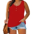 thumbnail image 2 of Timegard Camisoles pour Femmes Grande Taille Col Rond à Boutons Sans Manches Confortables Décontractées Amples Hauts T-Shirt Basique, 2 of 6