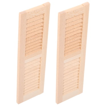 WRITWAA 2 Pcs Volets de Fenêtre Intérieurs en Bois Kaki Volet Mural Intérieur pour Maquettistes