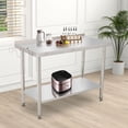 thumbnail image 2 of BeesClover Table en Acier Inoxydable pour Préparation et Travail avec Dosseret, Table de Cuisine Robuste avec Tablette et Pied Réglables pour Restaurant, Maison et Hôtel, 2 of 6