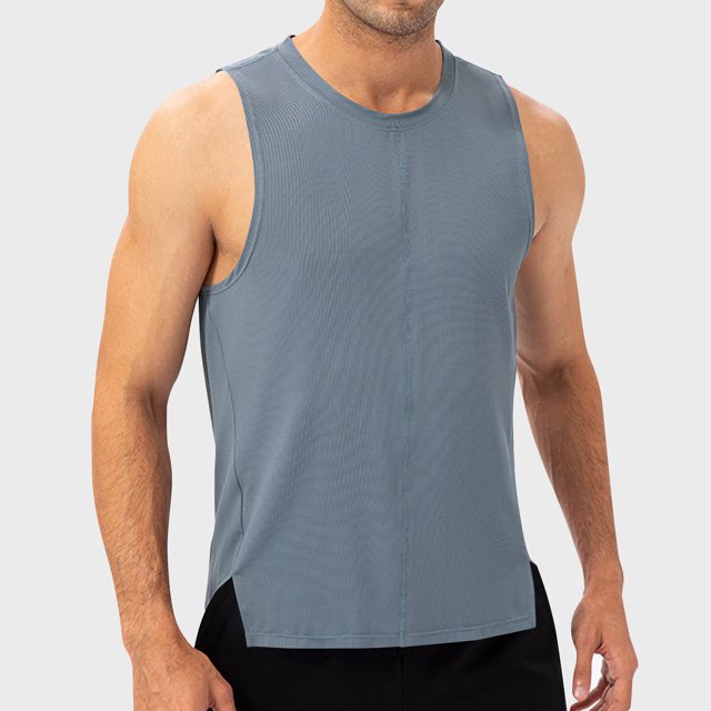 Styesk Tank Tops Men Fashionable Men's Solid Color Round Neck Short Sports And Fitness Top