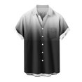 thumbnail image 5 of Hot6sl Économies d'Été Liquidation Chemise à Manches Courtes Col Rabattu, Chemise Décontractée Mode Homme Col Rabattu Imprimé Dégradé Chemise à Boutons Blouse, Blouse Polyester HommeGris,S, 5 of 5