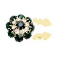 thumbnail image 2 of Esquirla Decorative Rhinestone Button Cover DIY Decoration Clip on for Dress Suit Hat gold dark green, 2 of 8