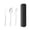 Black, variant on Stainless Steel Travel Cutlery Set – Reusable Knife Fork Spoon Flatware with Portable Plastic Storage Case for Office Lunch, Picnic, Camping, and Daily Dining