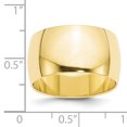 thumbnail image 3 of 10KY 12mm Half Round Band Size 6 Size 6, 3 of 3