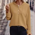 thumbnail image 2 of Pisexur Womens Oversized Sweatshirt Fashion Fall Hoodies Solid Color Button Collar Drawstring Stitching Sweatshirts Hoodies Pullover, 2 of 6