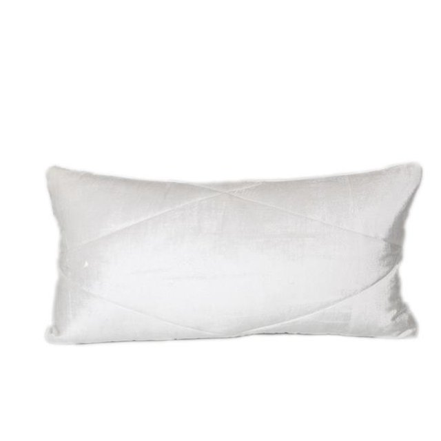 HomeRoots 402811 Coussin Lombaire Matelassé en Velours Blanc