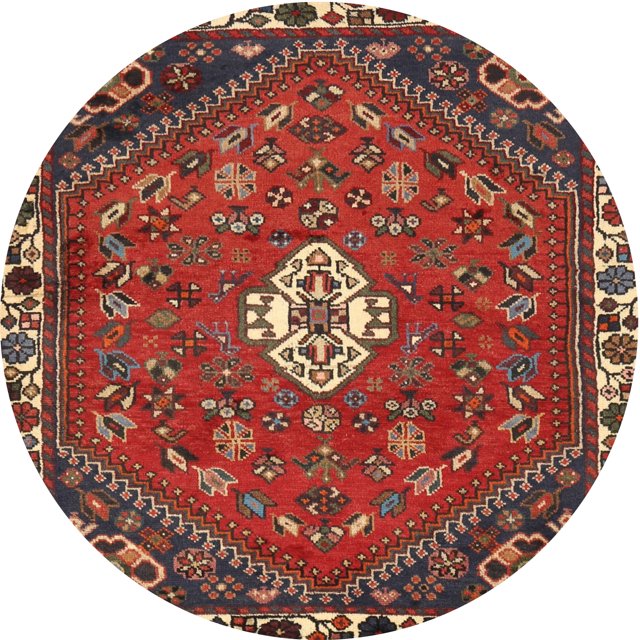 Ahgly Company Indoor Round Traditional Dark Gold Brown Persian Area Rugs, 3' Round