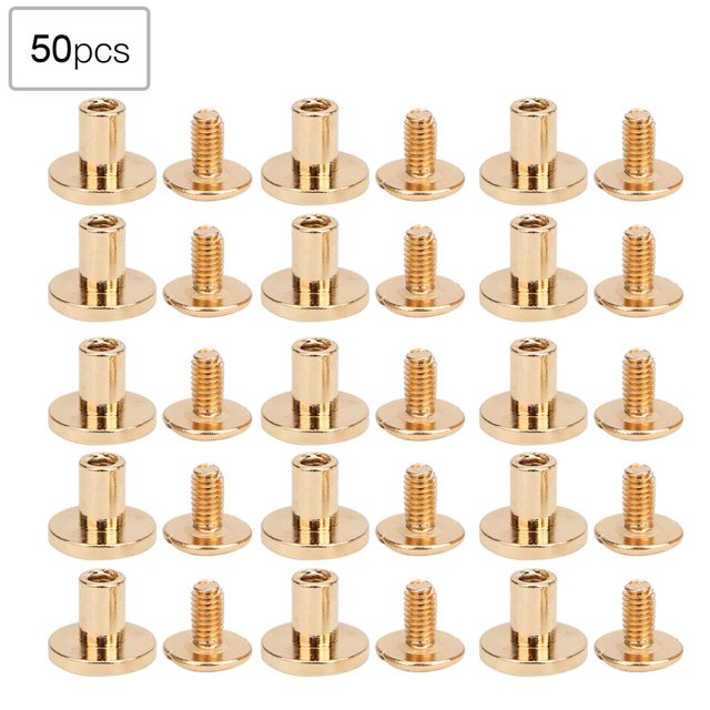 Rivet Flat Head Rivet Binding Rivet Rivet Kit 50 Set 8mm Pure Copper Flat Head Rivets Leather Strap Screws Kit For Notebook Binding