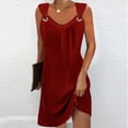 thumbnail image 2 of Erwazi Robes d'Été Décontractées pour Femmes, Robes de Plage d'Été, Robe Midi Sans Manches, Robe Bohème de Vacances, Robe Débardeur, 2 of 5