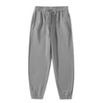 thumbnail image 4 of aohooy Men's Fleece Elastic Bottom Jogger Sweatpants - Drawstring Workout Track Running Gym Athletic Pants with Pockets Gray,S, 4 of 8