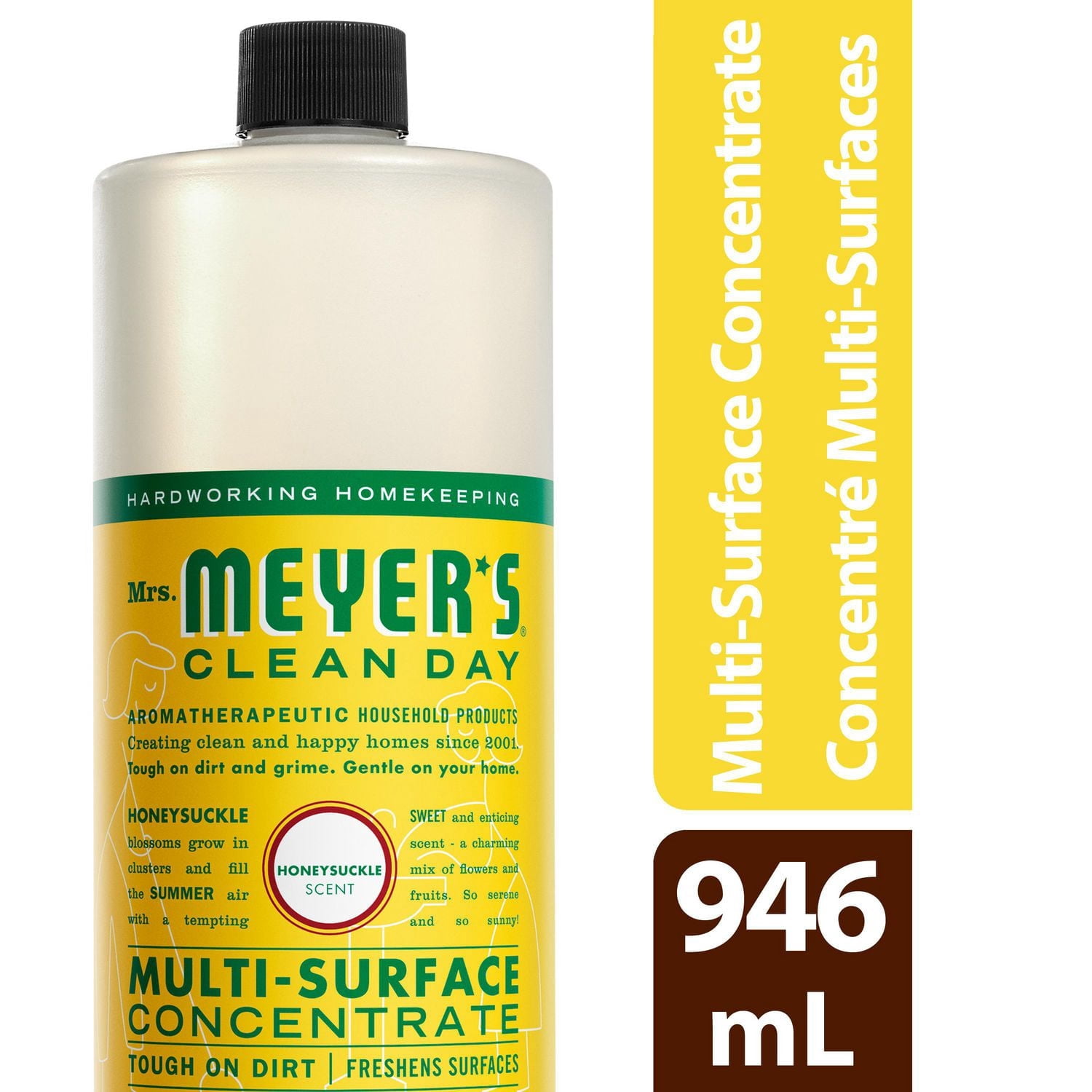 Mrs. Meyer's Clean Day Multi-Surface Concentrate All Purpose Cleaner, Honeysuckle Scent, 946ml
