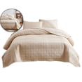 thumbnail image 1 of Dvruxg Double Sided Washed Quilted Bed Cover Set (3 Pcs) – Solid Color Comforter Cover with 2 Pillowcases (20x26 inch) – Soft, Breathable Polyester Bedding for All Seasons, 1 of 5