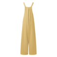 thumbnail image 4 of B91xZ Combinaisons pour Femmes Décontractées Bretelles Réglables Sans Manches Amples avec Poches Tenue 2024, Jaune L, 4 of 5